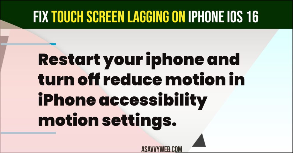 Fix Touch Screen Lagging on iPhone iOS 16