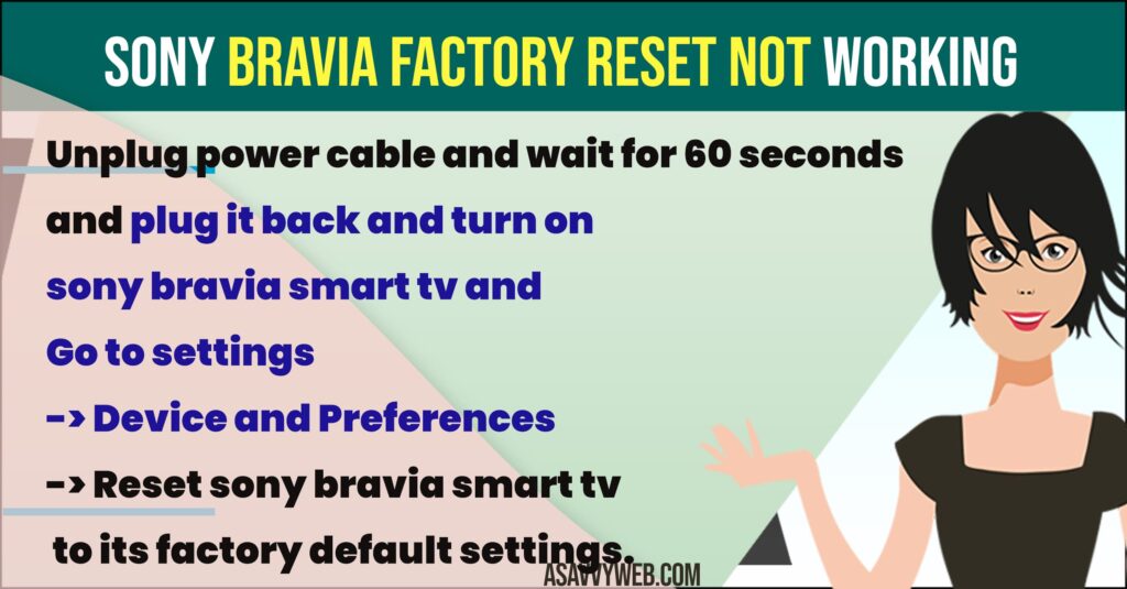 Sony Bravia Factory Reset Not Working