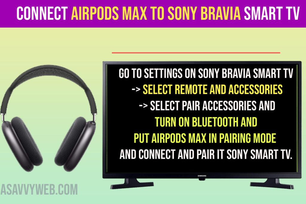 Connect AirPods Max to Sony Bravia Smart tv
