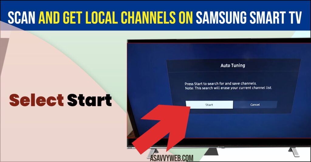 Select start to scan local channels