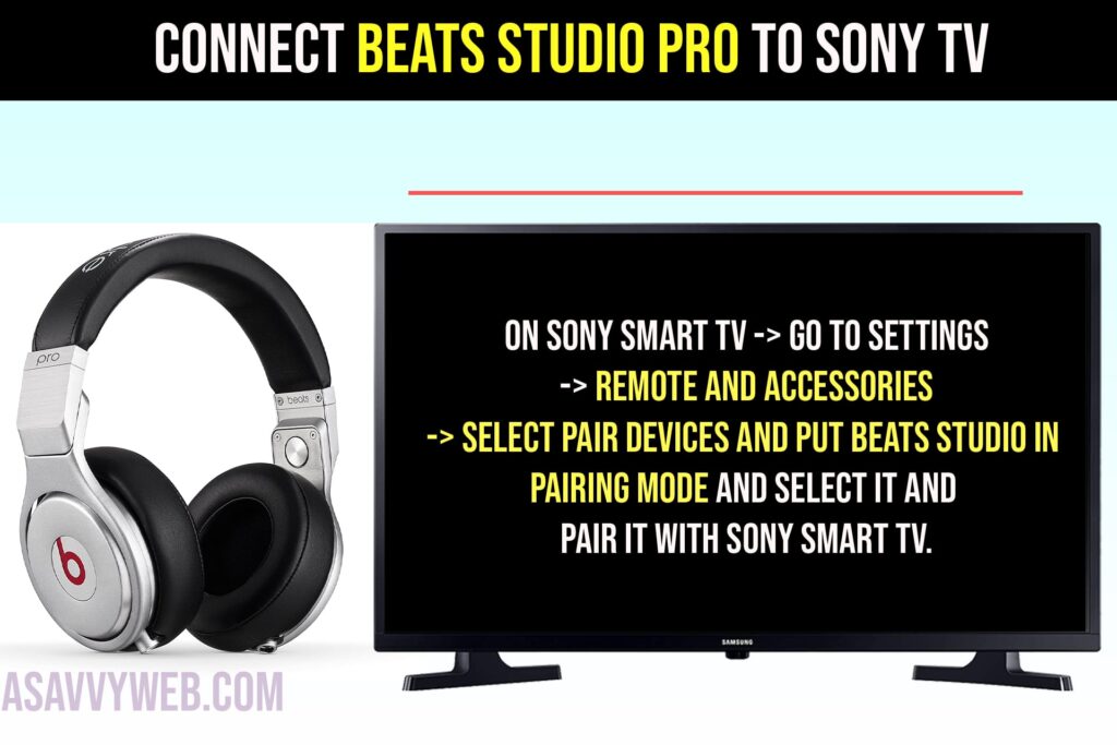 Connect Beats Studio Pro to Sony tv