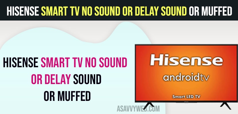 Hisense Smart TV No Sound or Delay Sound or Muffed