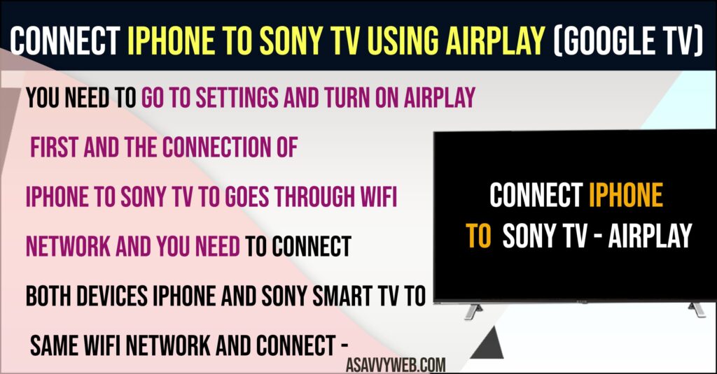 How to Connect iPhone to Sony TV Using Airplay