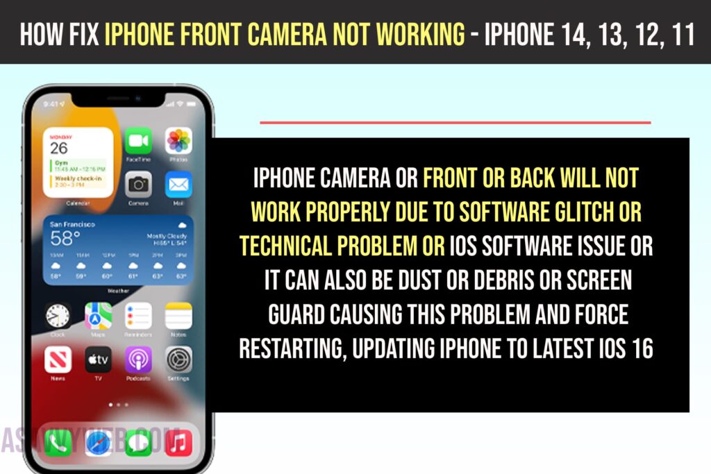 Fix iPhone Front Camera Not Working - iPhone 14, 13