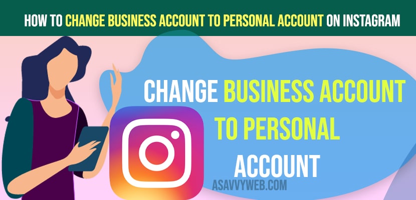 Change Business Account to Personal Account in Instagram