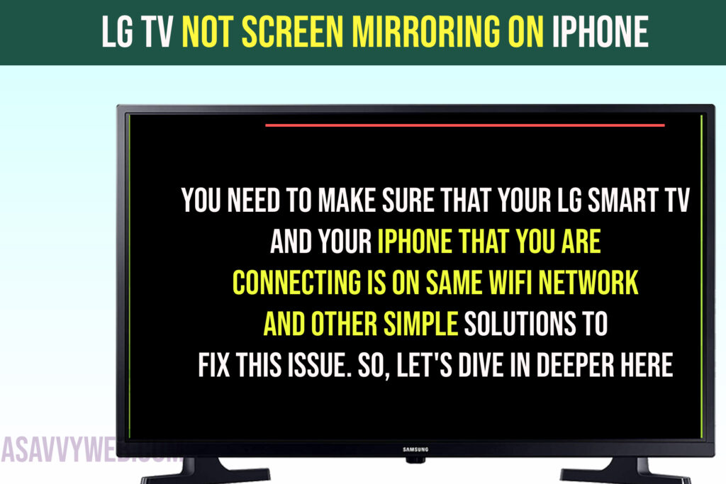 LG TV Not Screen Mirroring on iPhone