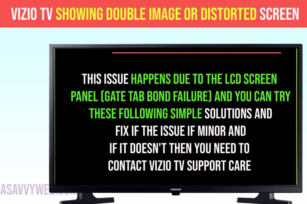 fix vizio tv showing double image - distorted screen