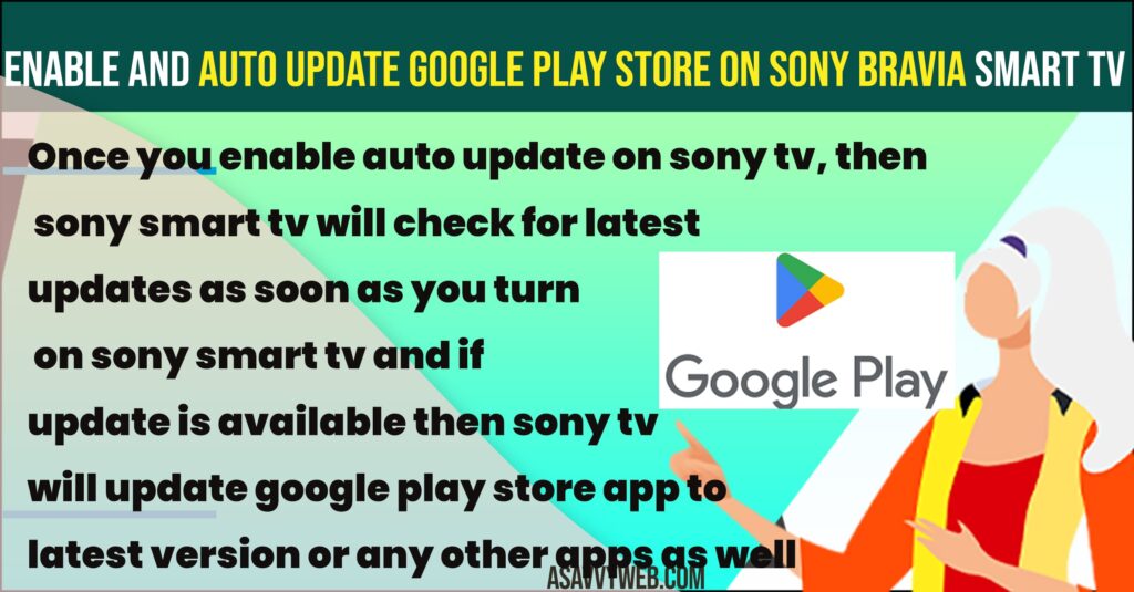 Enable and Auto Update Google Play Store on Sony Bravia Smart tv
