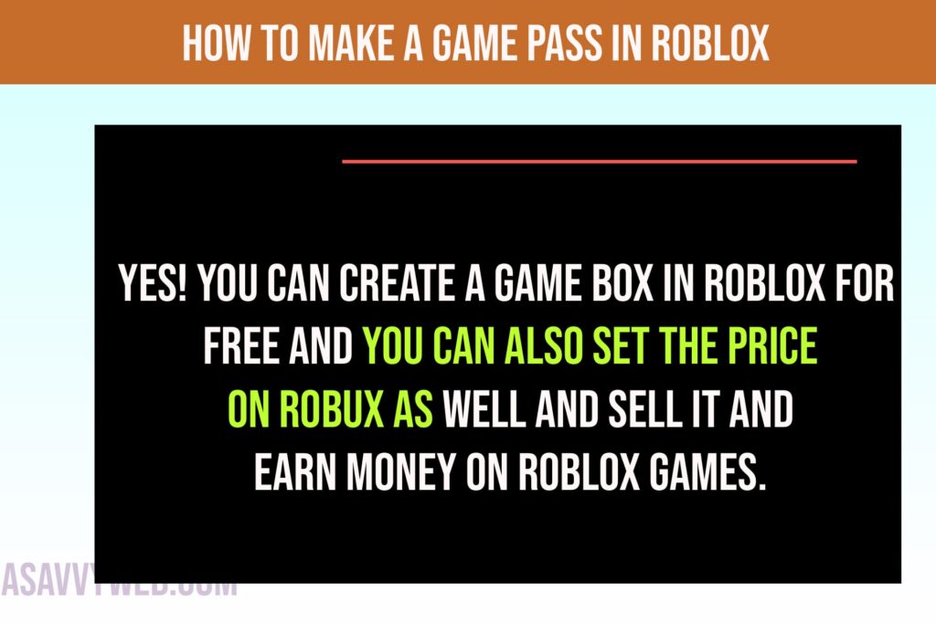 Make A Game Pass In Roblox