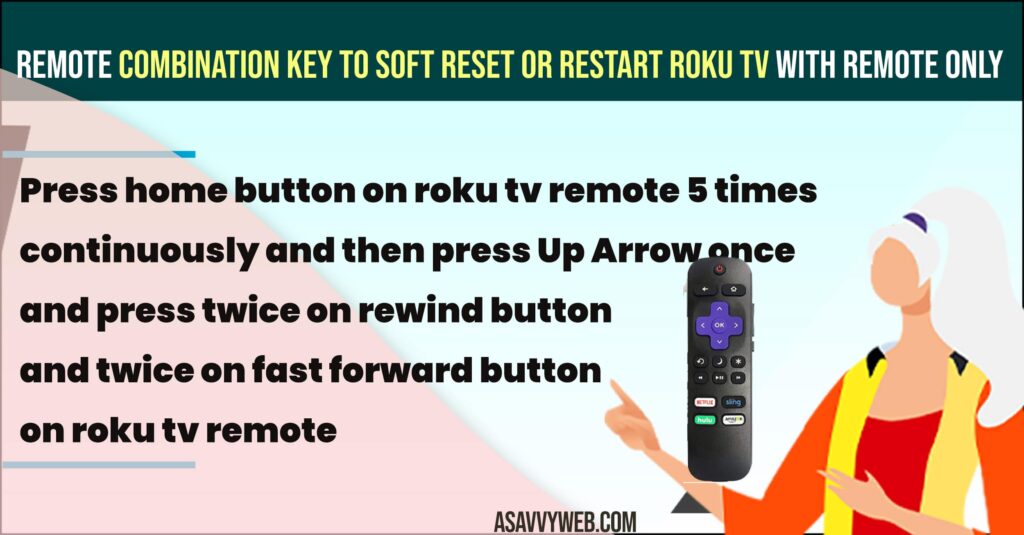 Remote Combination Key to Soft Reset or Restart Roku tv with Remote