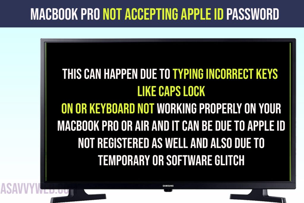 fix MacBook Pro Not Accepting Apple ID Password
