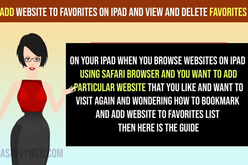 Add Website to Favorites on iPad and View and Delete Favorites on iPad