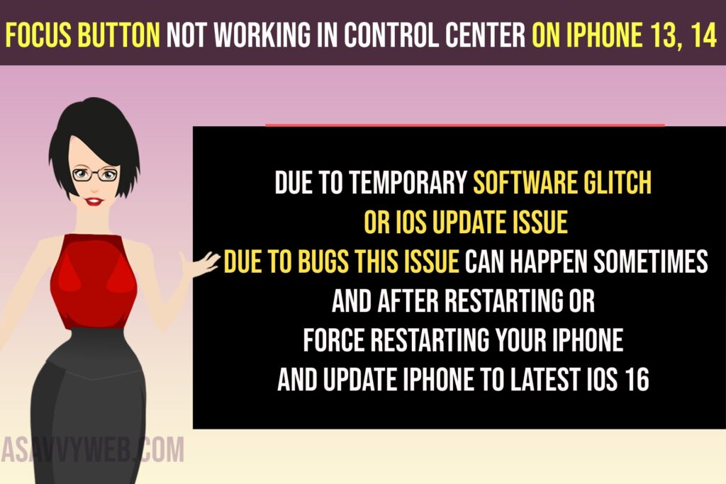 fix Focus Button Not Working in Control Center on iPhone 13, 14