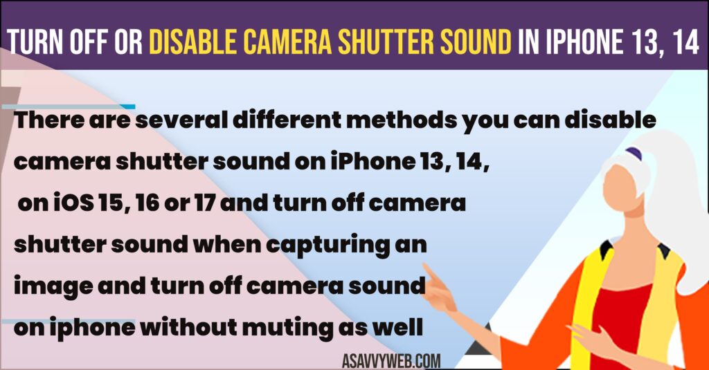 Turn off or Disable Camera Shutter Sound in iPhone 13, 14