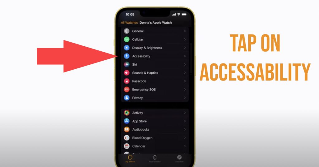 Tap on Accessibility to turn on assistive touch 
