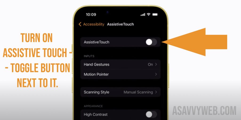 Toggle button next to Assistive touch and turn on assistive touch for apple watch