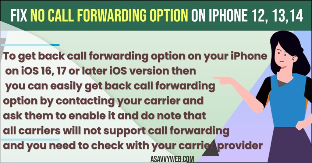 No Call Forwarding Option on iPhone 12, 13,14