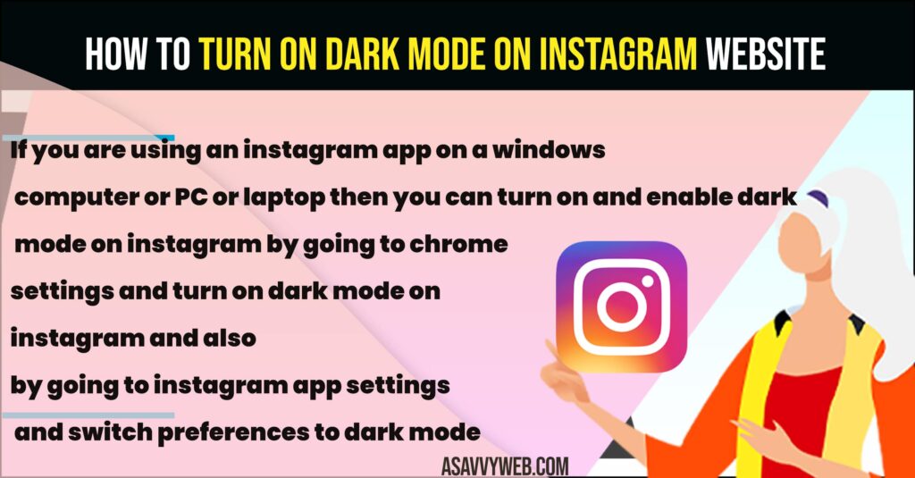 Turn on Dark Mode on Instagram Website