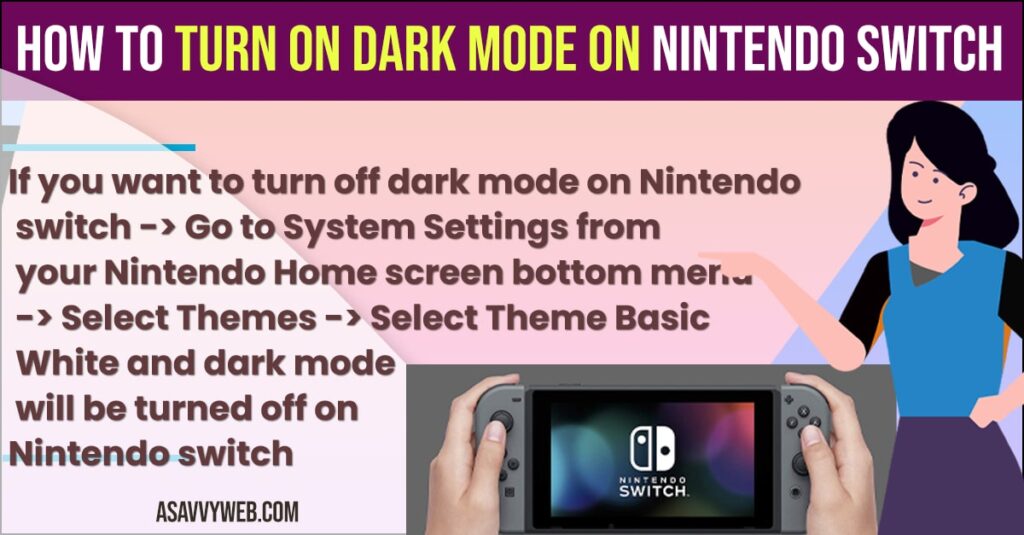 How to Turn on Dark Mode on Nintendo Switch