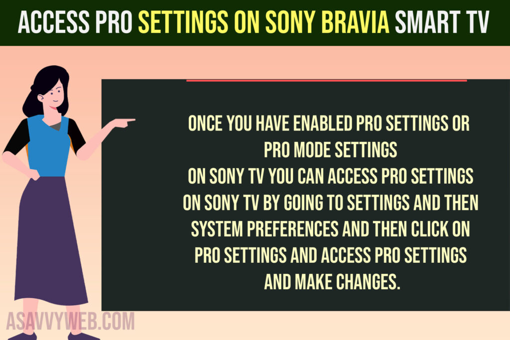 Access pro settings on sony smart tv