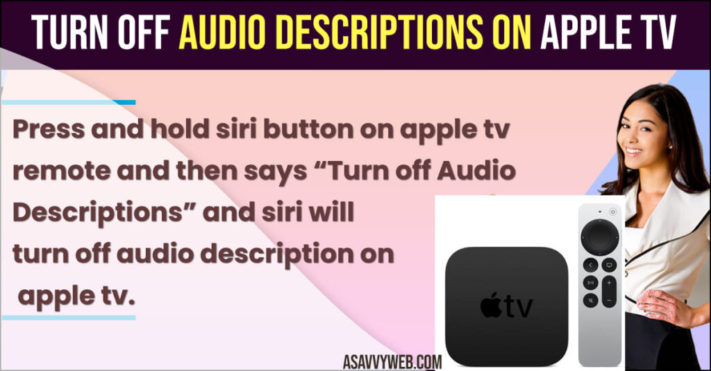 How to Turn off Audio Descriptions on Apple tv