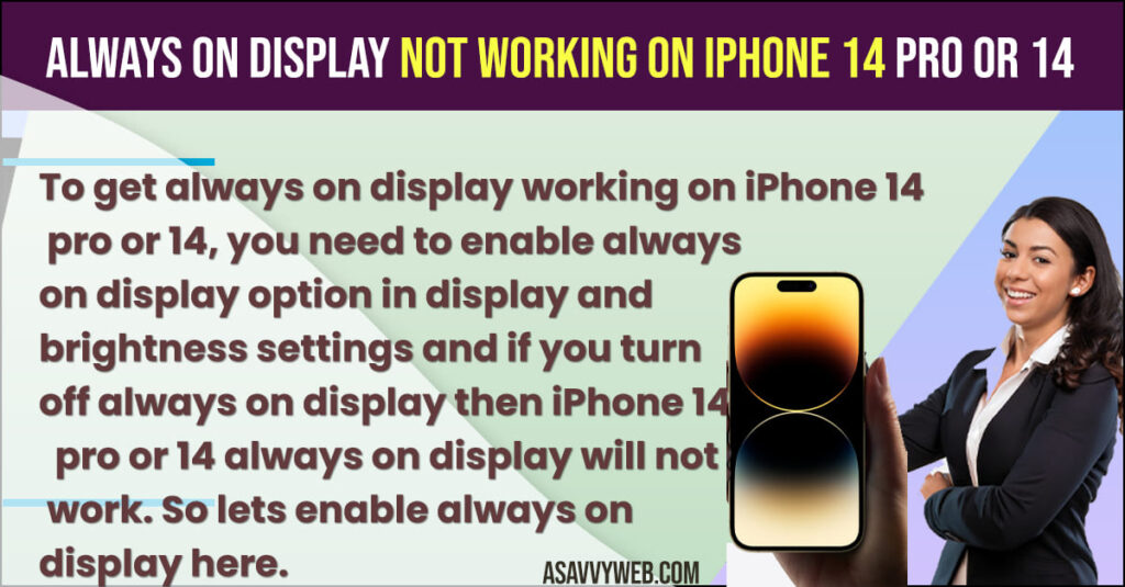 turn off and turn on always on display on iphone 14 pro or 14