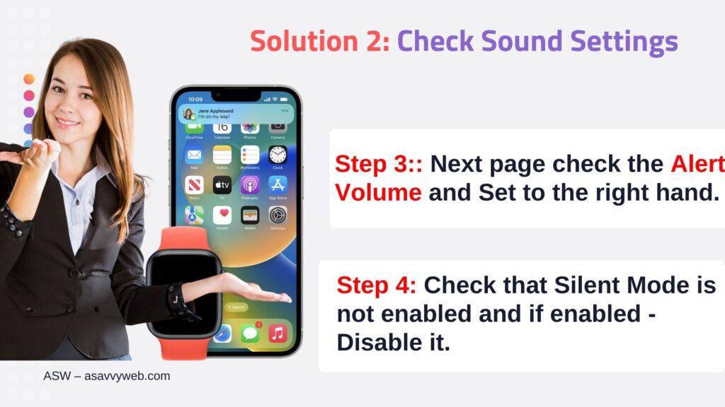 check alert tone and disable silent mode.