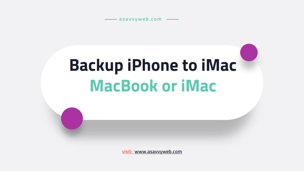 backup iphone to mac or iMac