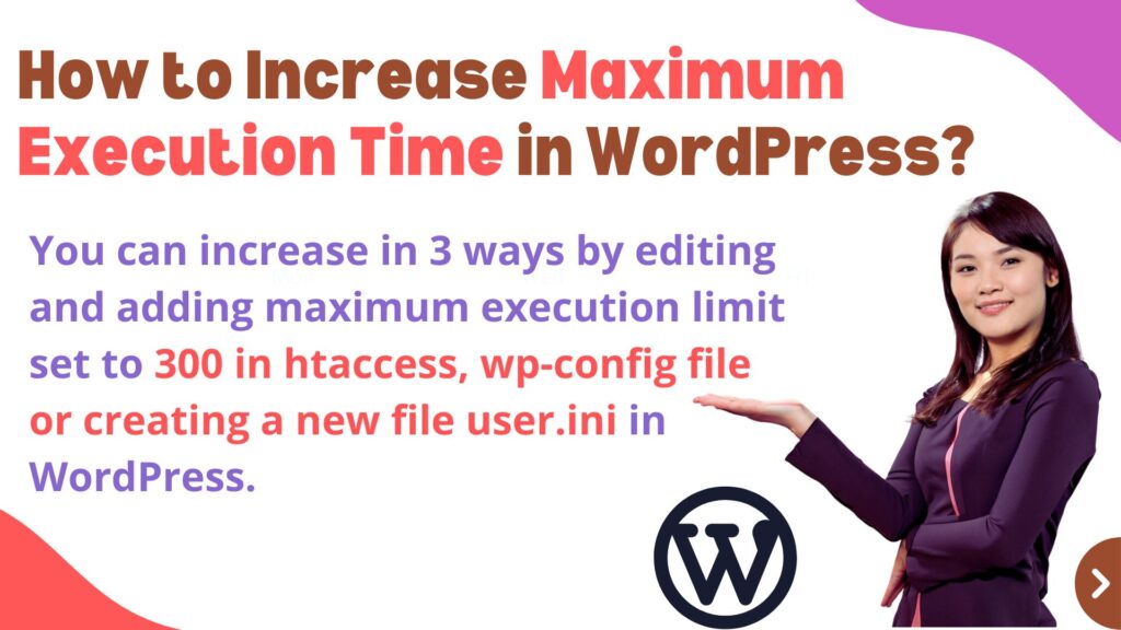 increase maximum execution time in wordpress