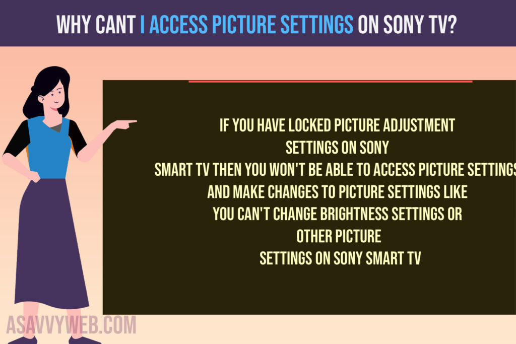Why Can't Access Picture Settings on Sony tv