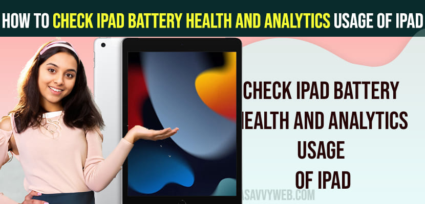 How to Check iPad Battery Health and Analytics Usage of iPad