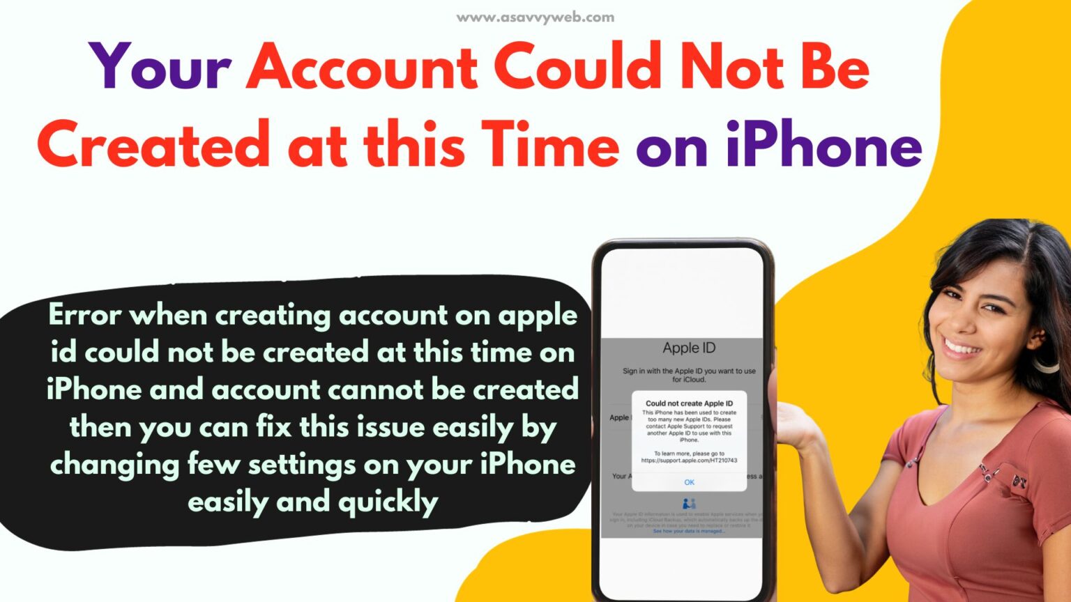 How to Fix Your Account Could Not Be Created at This Time on iPhone - A ...