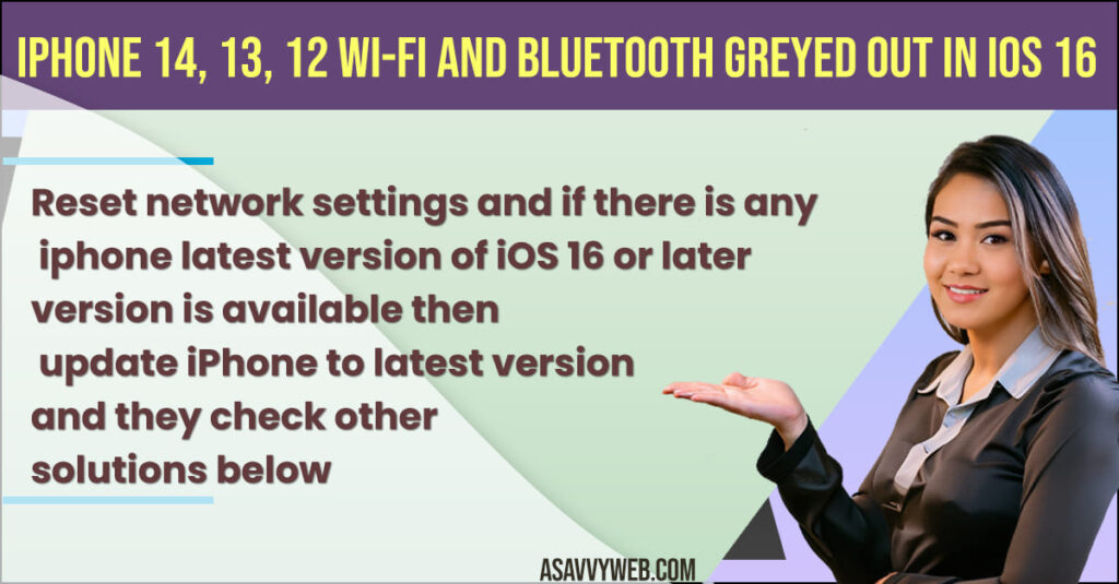 iPhone 14, 13, 12 Wi-Fi and Bluetooth Greyed Out in iOS 16