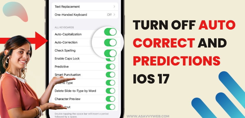 Turn Off Auto Correct and Predictions iOS 17