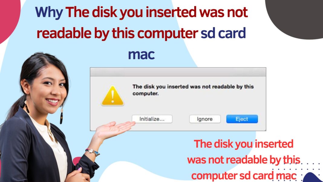 Why The Disk You Inserted Was Not Readable by This Computer SD Card on mac and Fix
