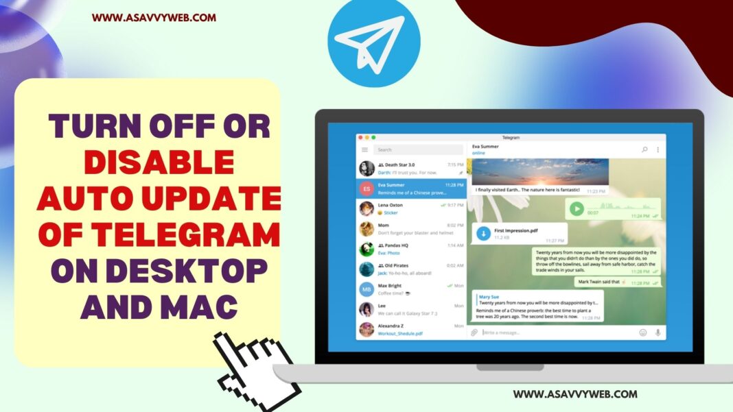 Turn off or Disable Auto Update of Telegram on Desktop and Mac