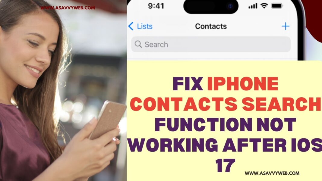 Fix iPhone Contacts Search Function Not Working after iOS 17.2 Update or Slow