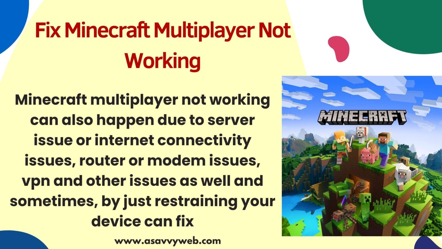 Why Minecraft Multiplayer Not Working & How to Fix - A Savvy Web