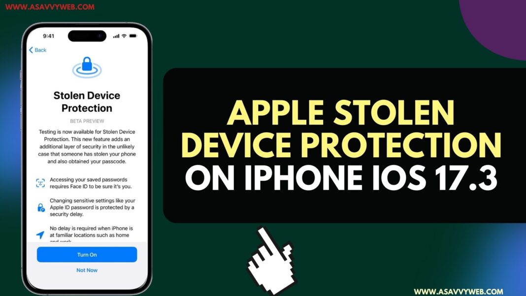 Apple Stolen Device Protection on iPhone iOS 17.3 