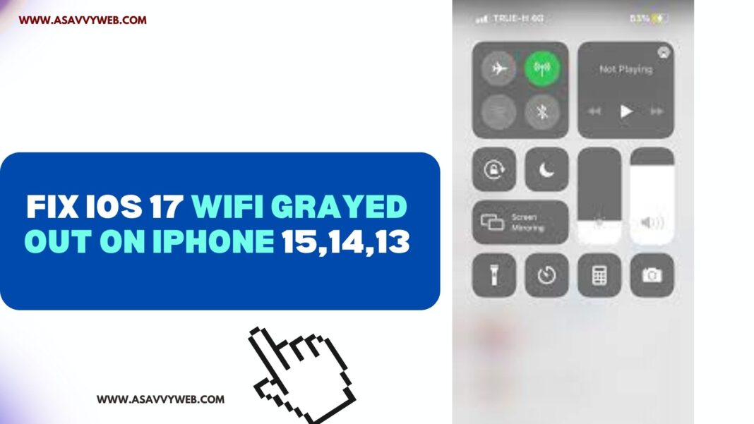 Fix iOS 17 WIFI Grayed Out on iPhone 15,14,13