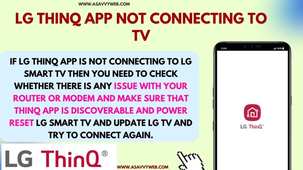 LG ThinQ App Not Connecting to TV