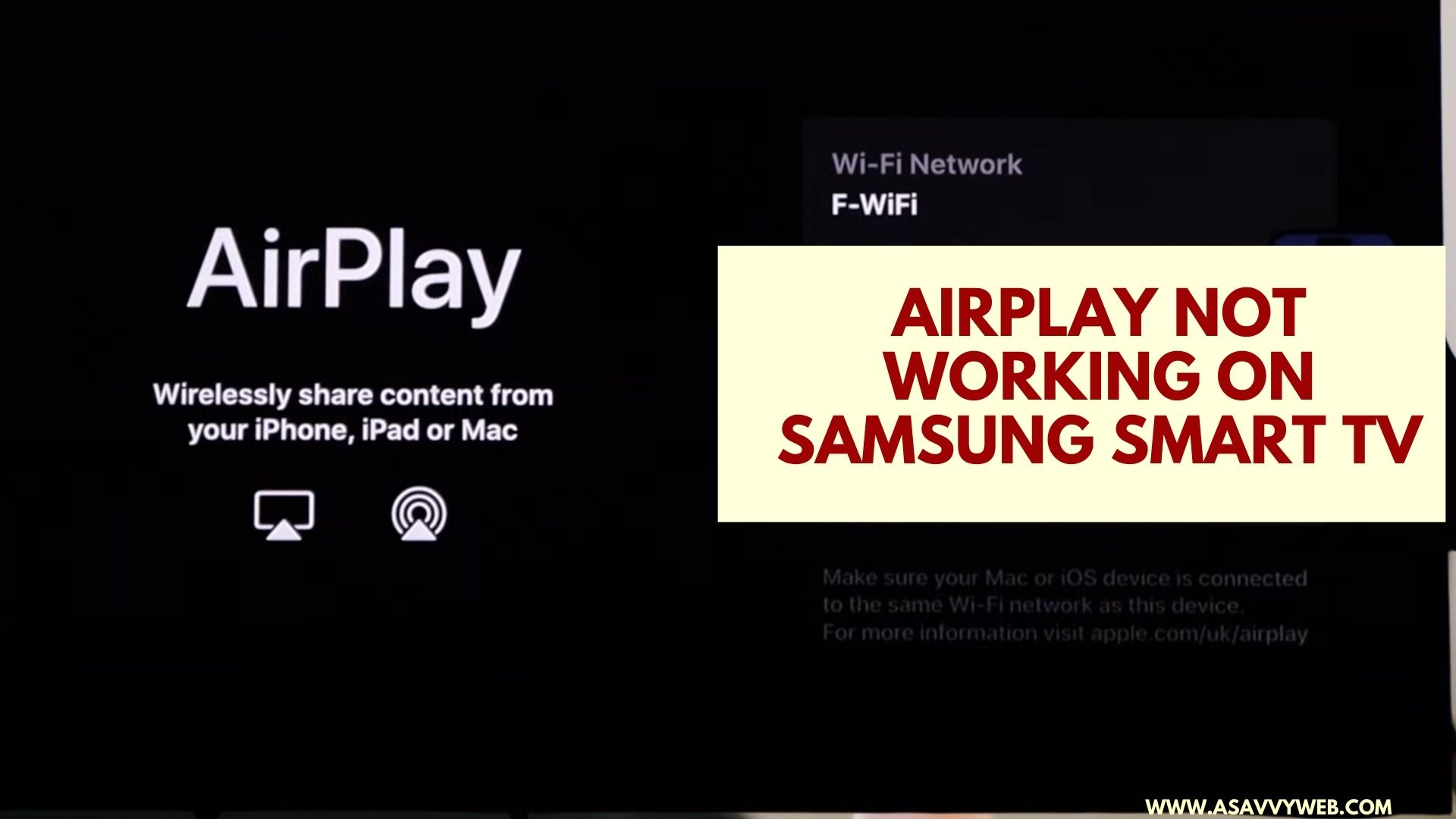 Fix Airplay Not working on Samsung Smart tv