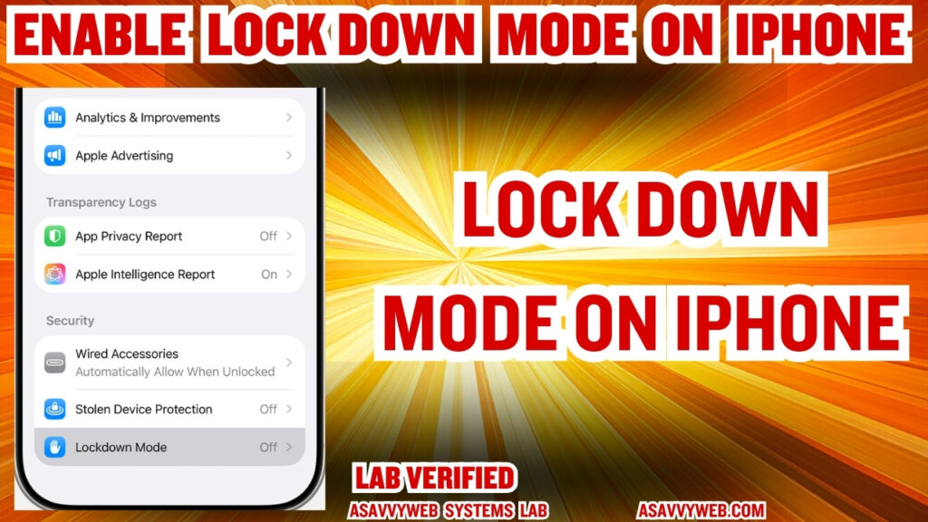 Configure Lockdown Mode How to Enable Lockdown Mode on iPhone: Simple Step-by-Step Guide- A ...